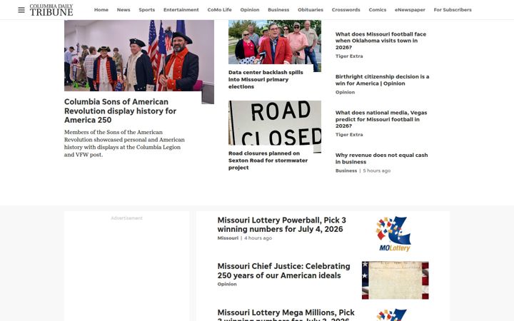 Screenshot of columbiatribune.com