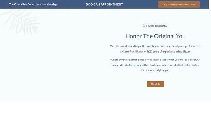 Screenshot of columbineaesthetics.com