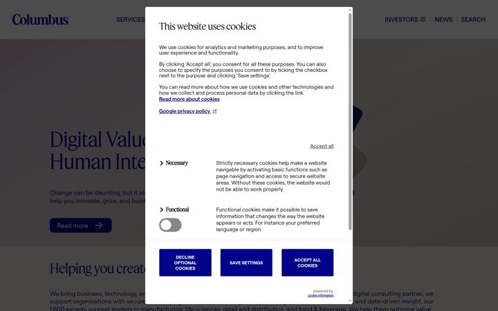 Screenshot of columbusglobal.com