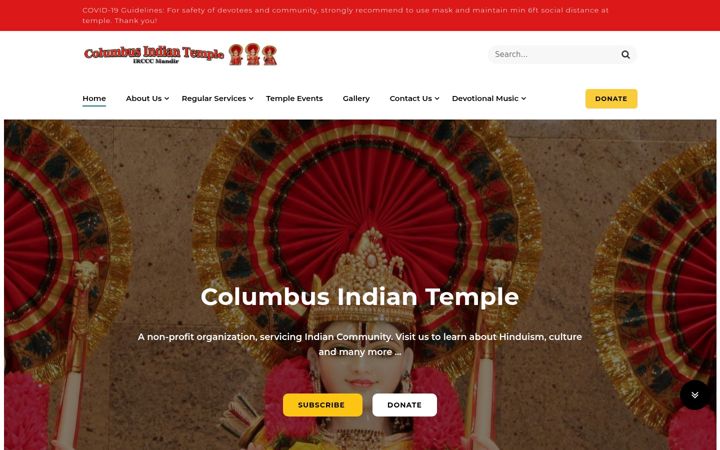 Screenshot of columbusindiantemple.org