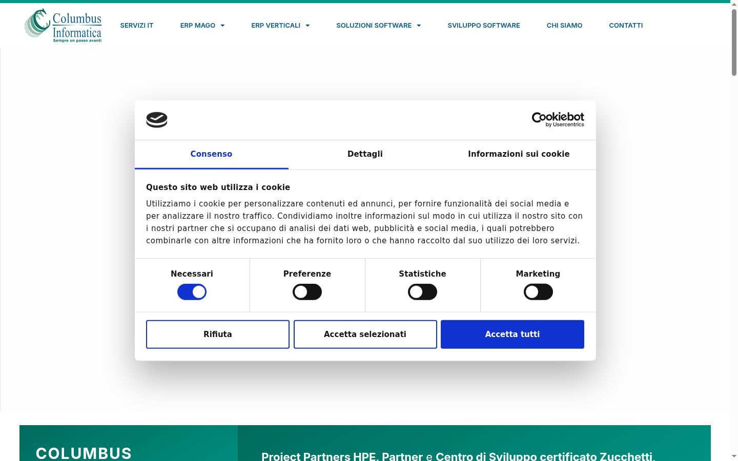Snímek obrazovky baneru souhlasu zobrazeného před jakoukoli interakcí