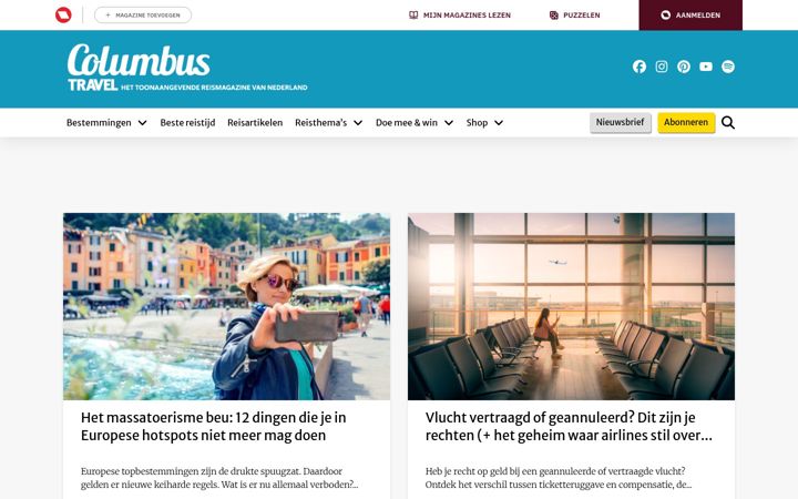 Captura de ecrã de columbusmagazine.nl