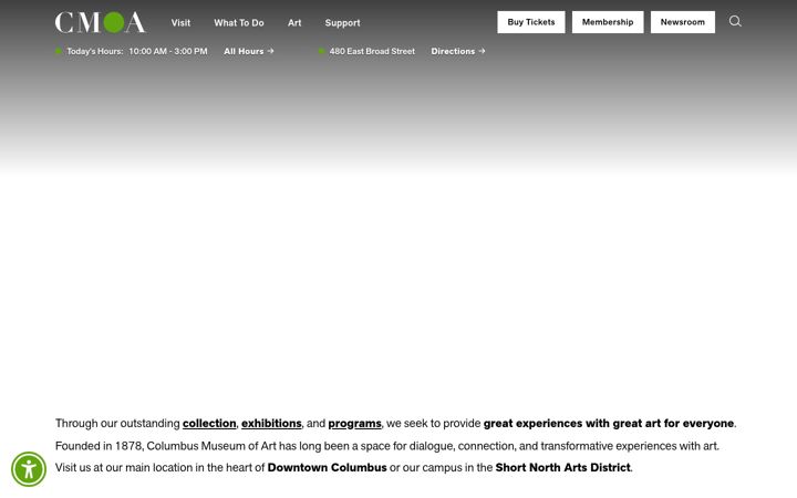 Screenshot of columbusmuseum.org