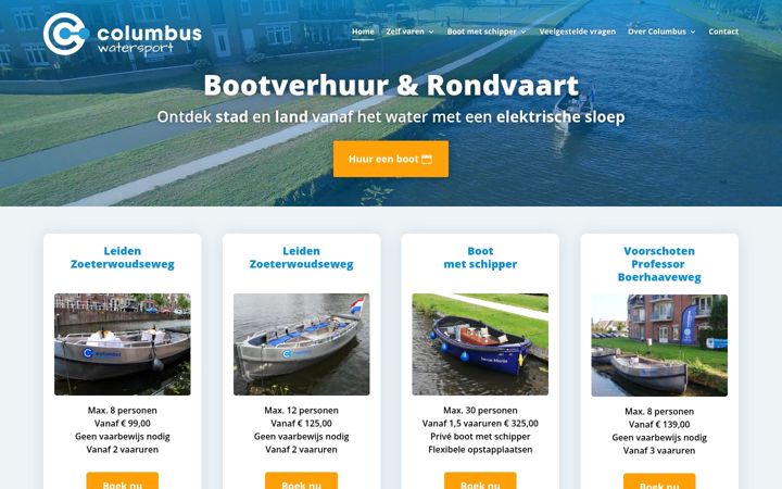 Екранна снимка на columbuswatersport.nl