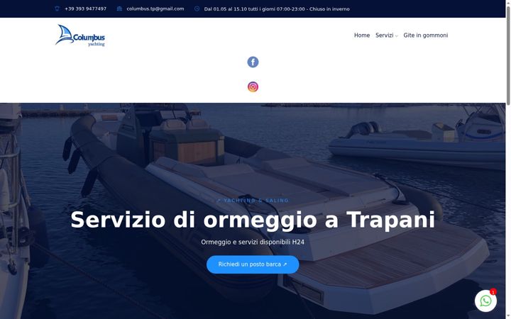 Screenshot of columbusyachtingtrapani.it