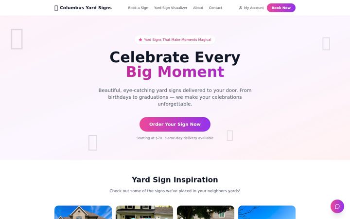 Screenshot of columbusyardsign.com