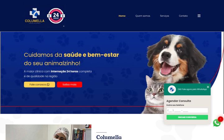Snímek obrazovky columellavet.com.br