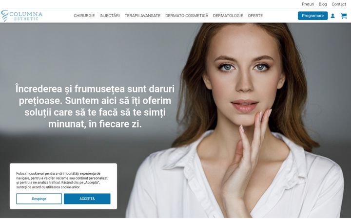 Screenshot of columna-esthetic.ro