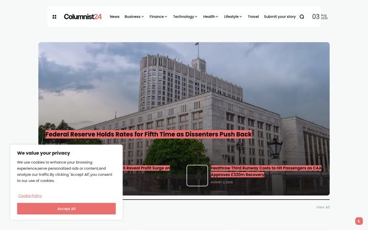 Screenshot of columnist24.com