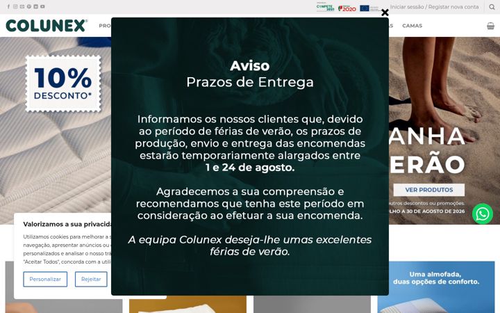 Screenshot of colunexshop.com