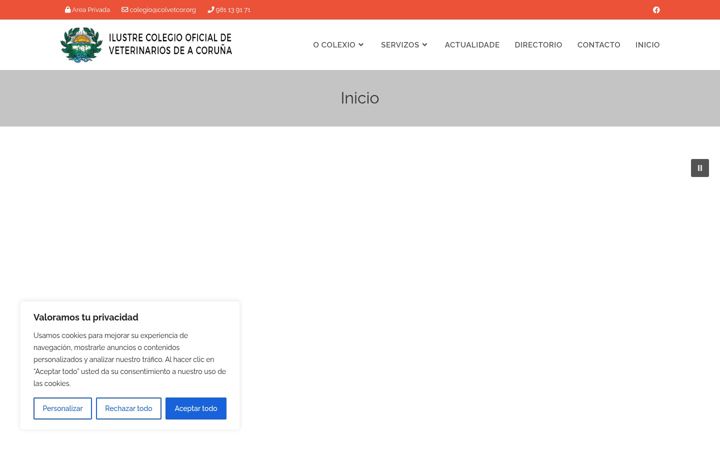 Screenshot stránky colvetcor.es