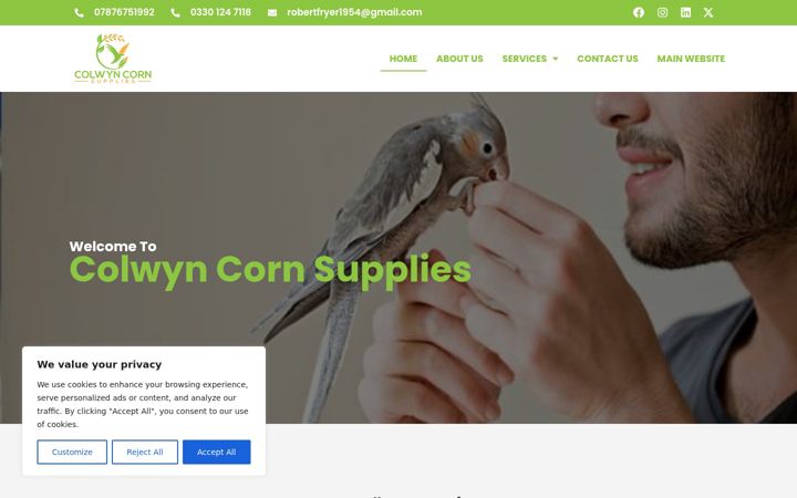 Screenshot of colwyncornsuppliesnorthwales.co.uk