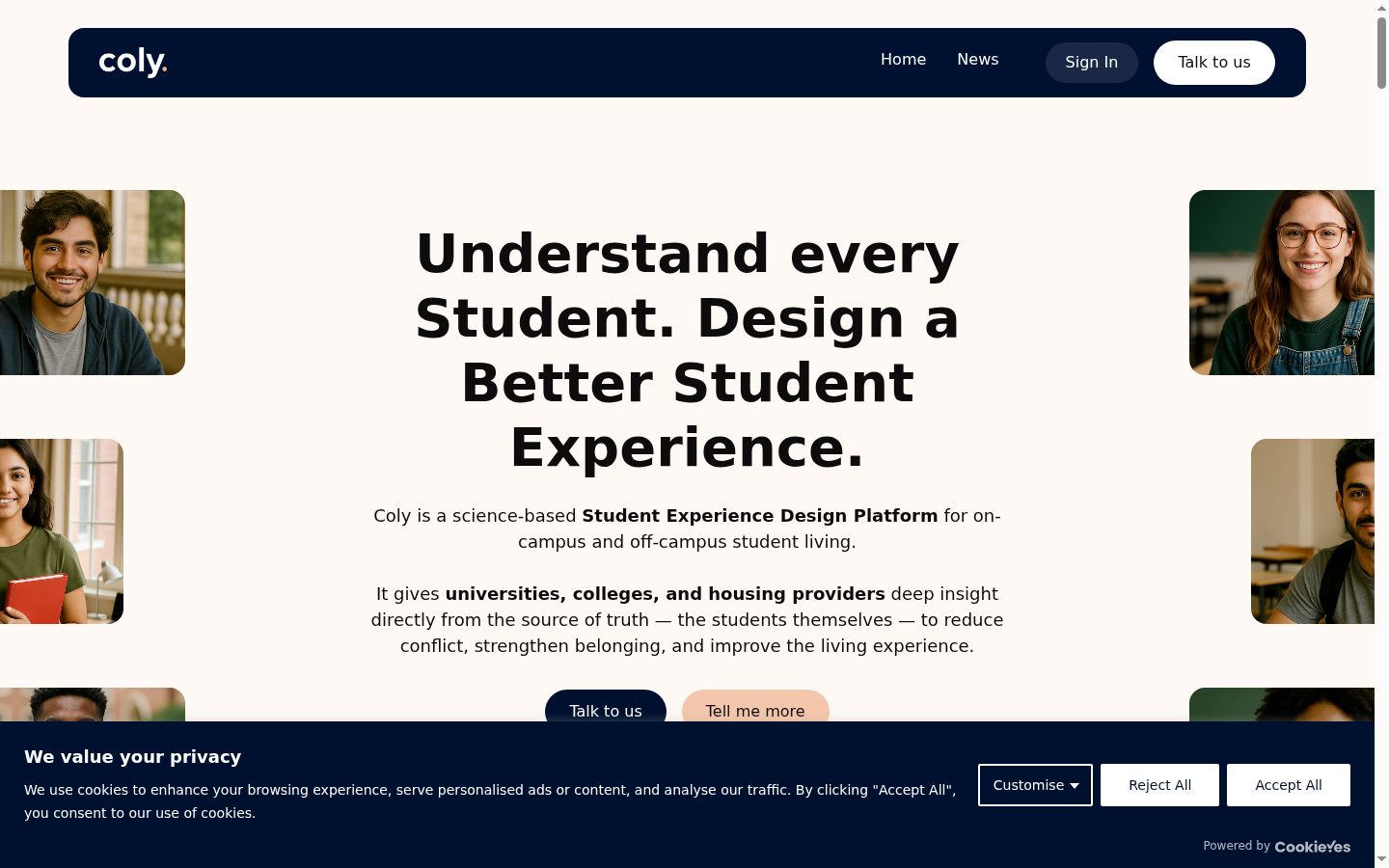 Screenshot of the consent banner shown before any interaction