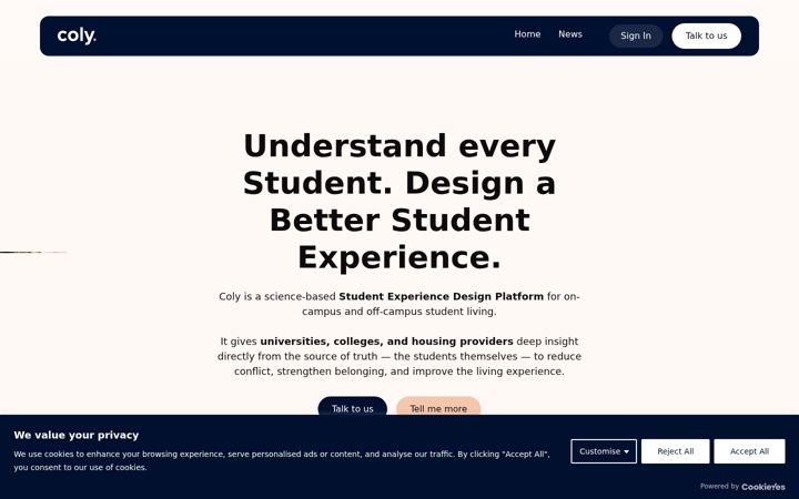 Екранна снимка на coly.io