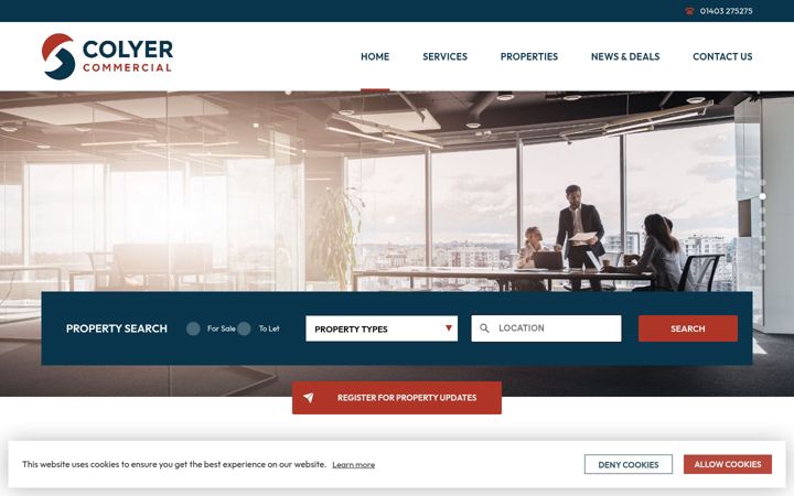 Screenshot of colyercommercial.co.uk