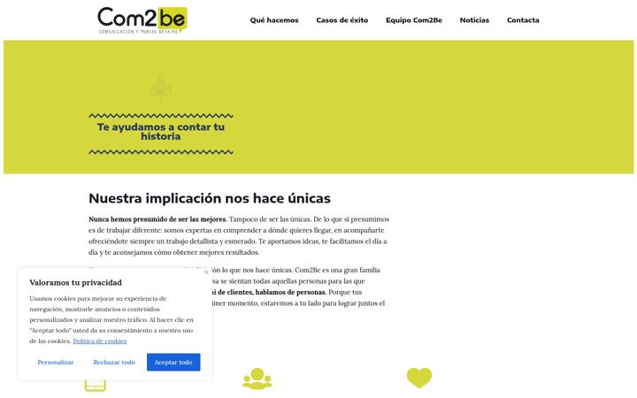 Screenshot stránky com2be.es