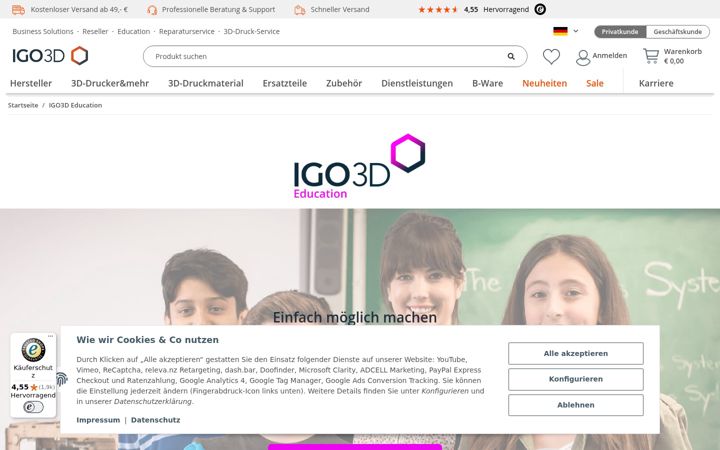 Screenshot of com3du.com