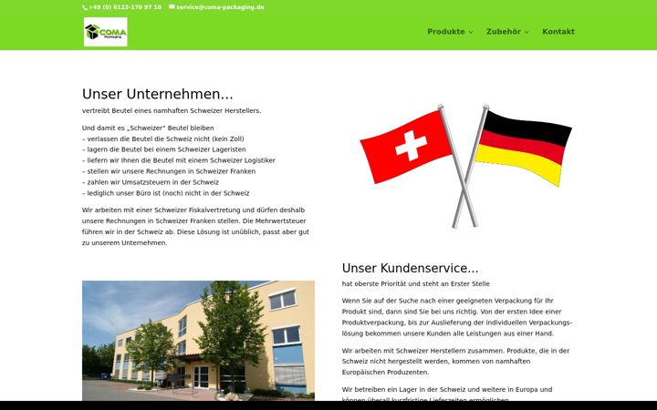 Screenshot of coma-packaging.ch