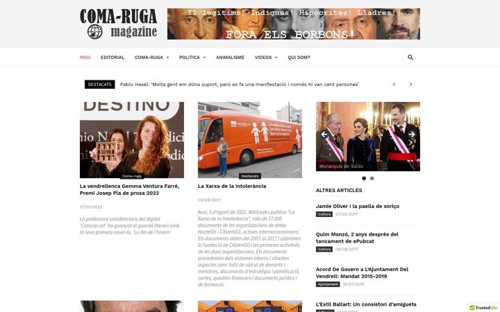 Screenshot of coma-ruga.cat