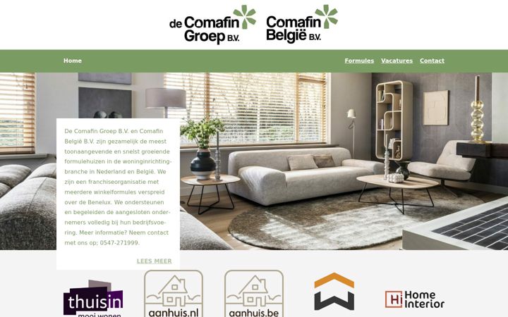 Skjámynd af comafin.nl