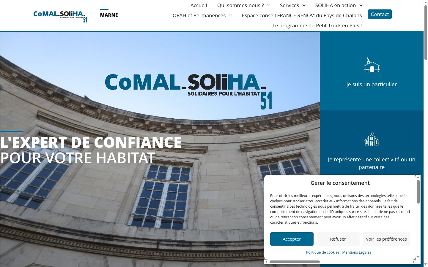 Screenshot of the consent banner shown before any interaction