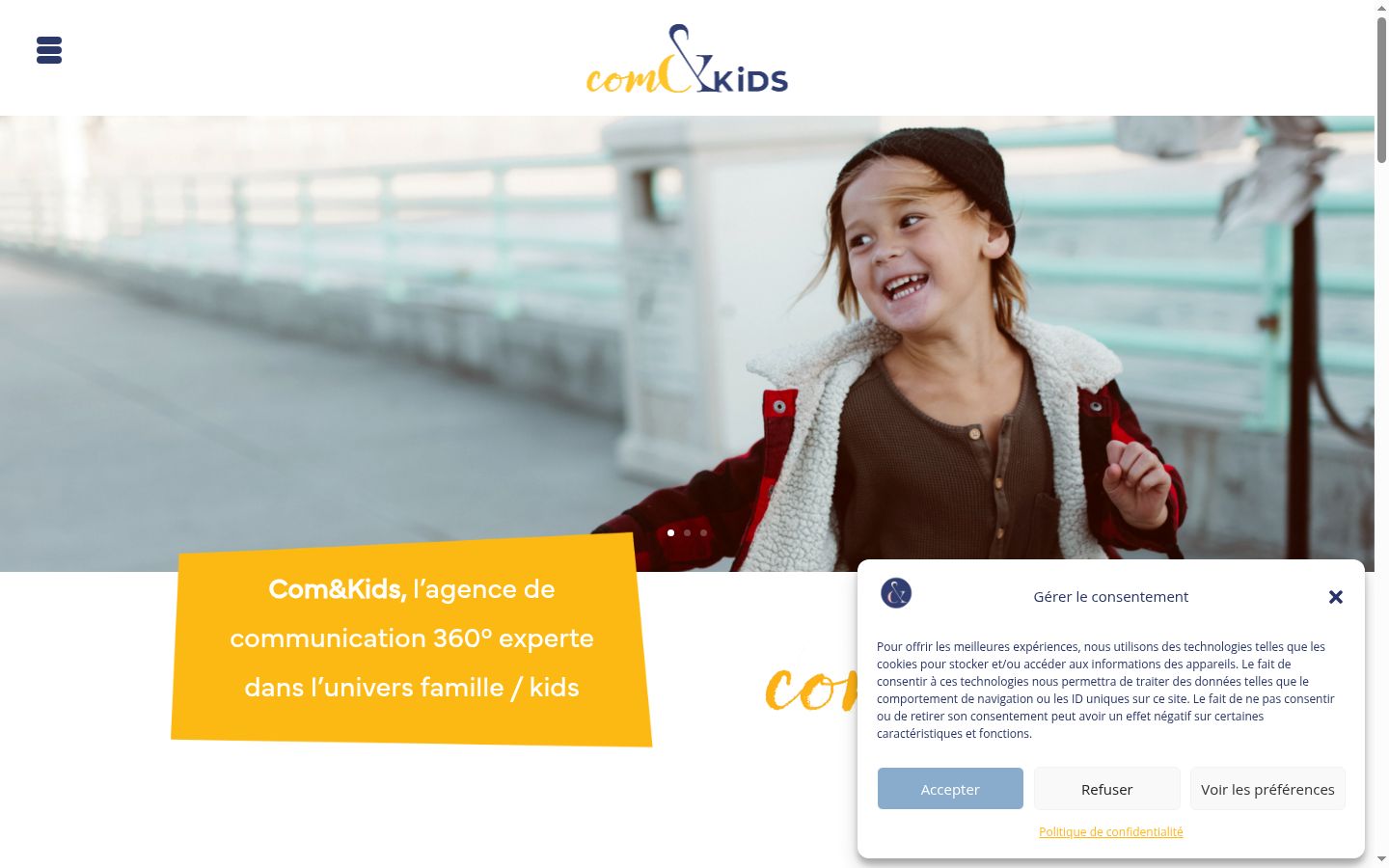 Screenshot of the consent banner shown before any interaction