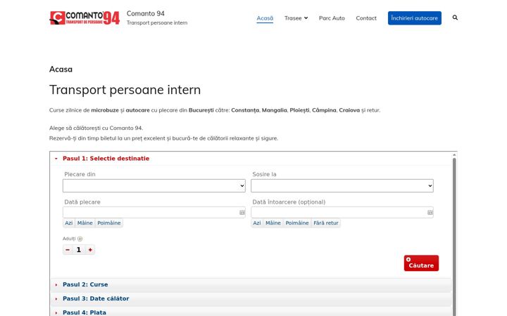 Screenshot of comantotrans.ro