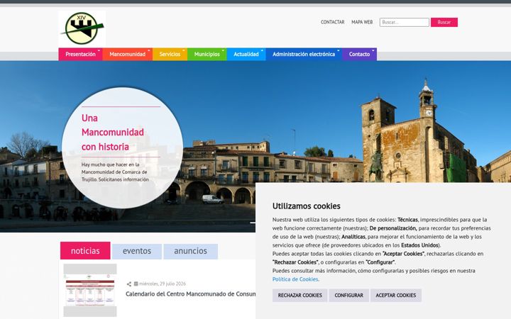 Screenshot of comarcatrujillo.es