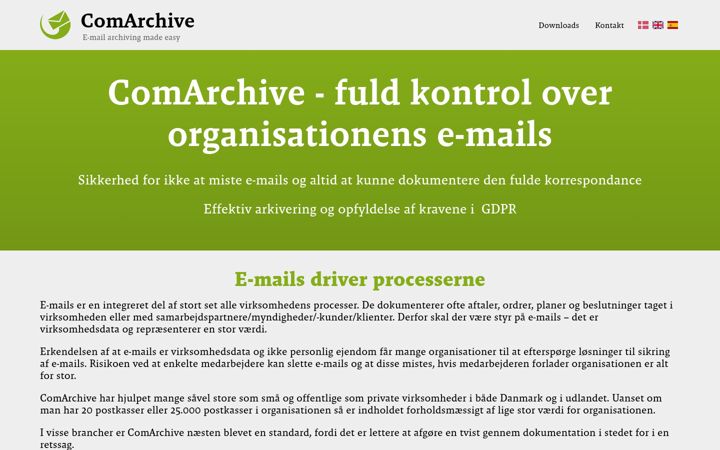 Screenshot of comarchive.com