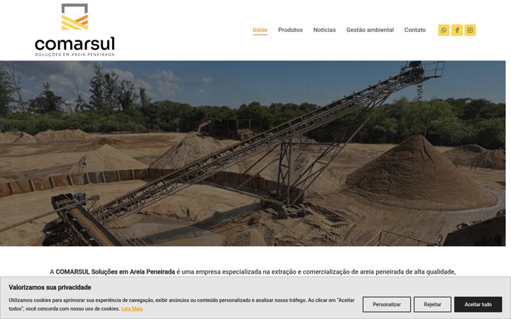 Screenshot of comarsul.com.br