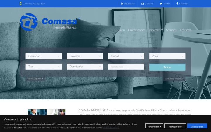 Screenshot of comasainmobiliaria.es