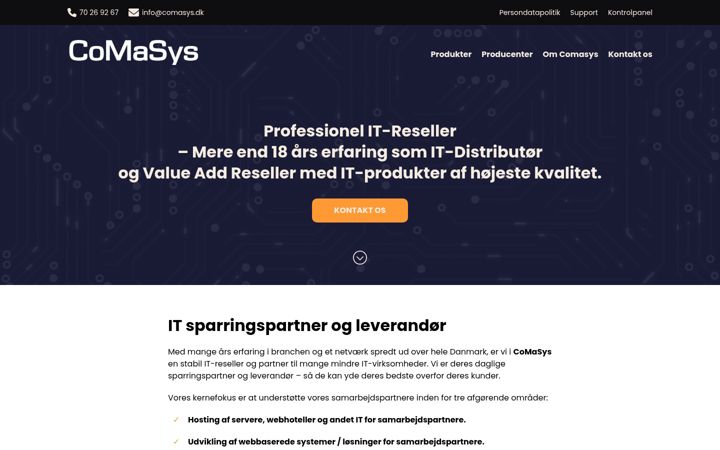 Screenshot of comasys.dk