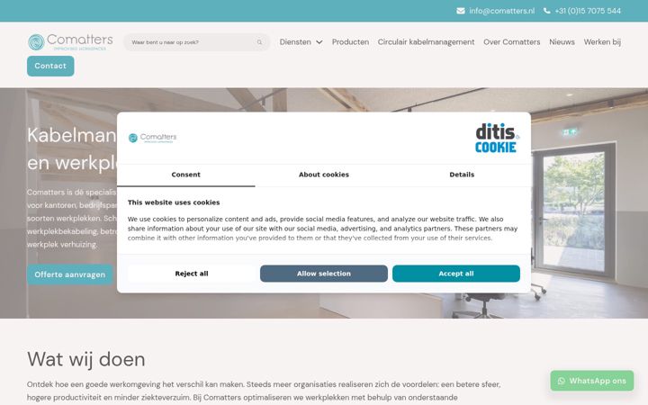 Skjámynd af comatters.nl