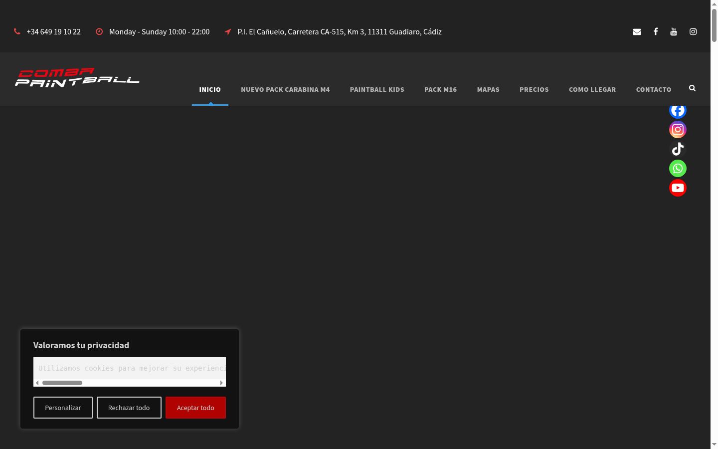Screenshot of the consent banner shown before any interaction