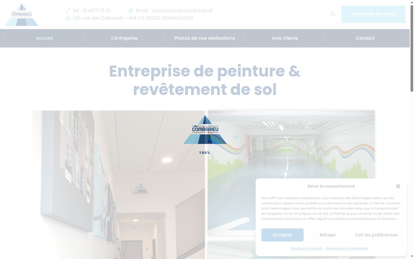 Screenshot of the consent banner shown before any interaction