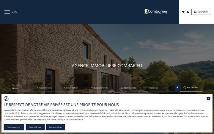 Screenshot of combarieuimmobilier.com