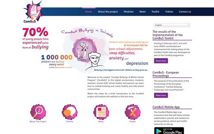 Screenshot of combatbullying.eu