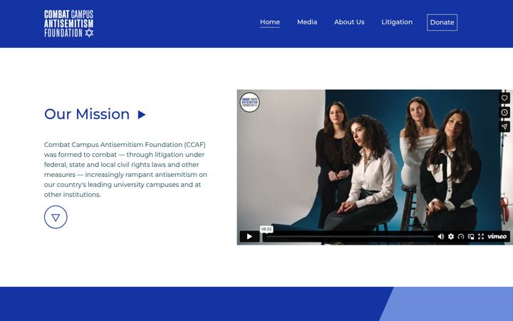 Screenshot of combatcampusantisemitism.org