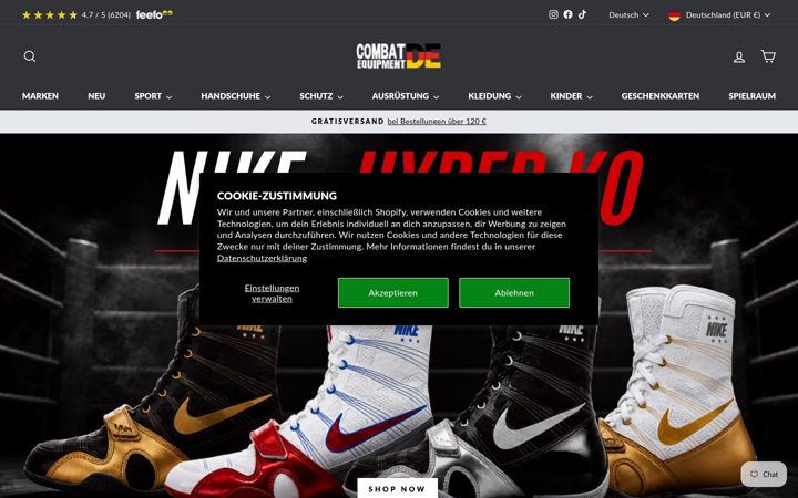 Screenshot of combatequipment.de