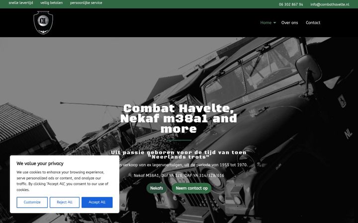 Skjámynd af combathavelte.nl