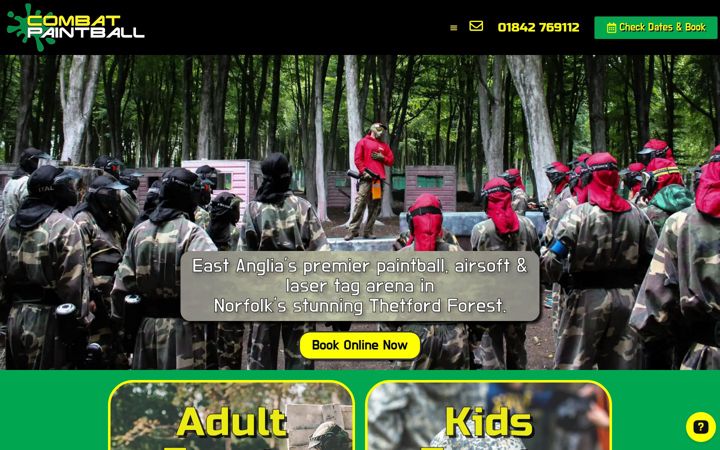 Screenshot of combatpaintball.com