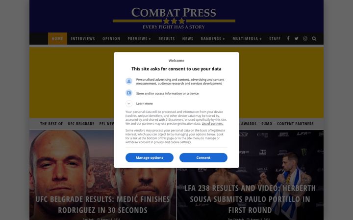 Screenshot of combatpress.com