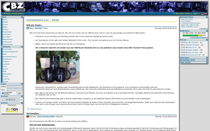 Screenshot of combatzone-lan.de