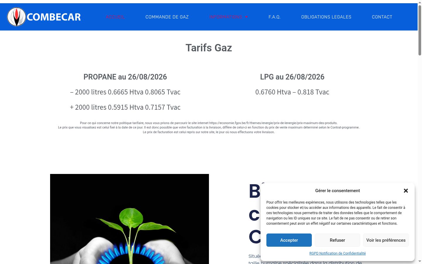 Screenshot del banner di consenso mostrato prima di qualsiasi interazione
