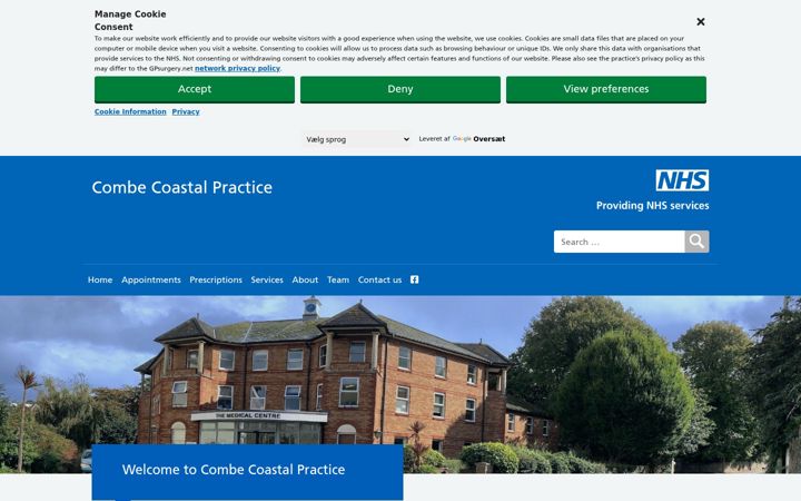Screenshot of combecoastalpractice.nhs.uk