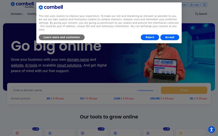 Ekrano kopija combell.com