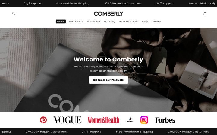 Ekrānuzņēmums no comberly.com