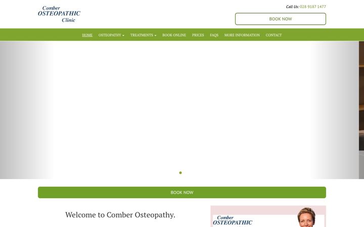 Screenshot of comberosteopathy.co.uk