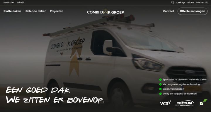 Skjámynd af combidakgroep.nl