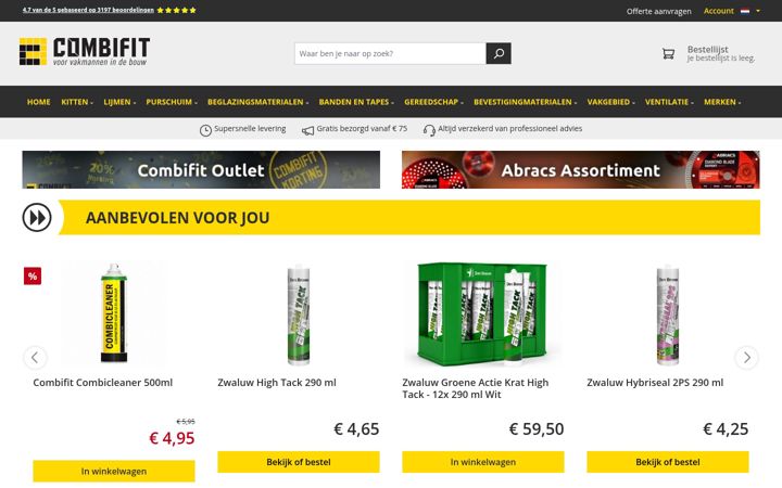 Screenshot of combifit.nl